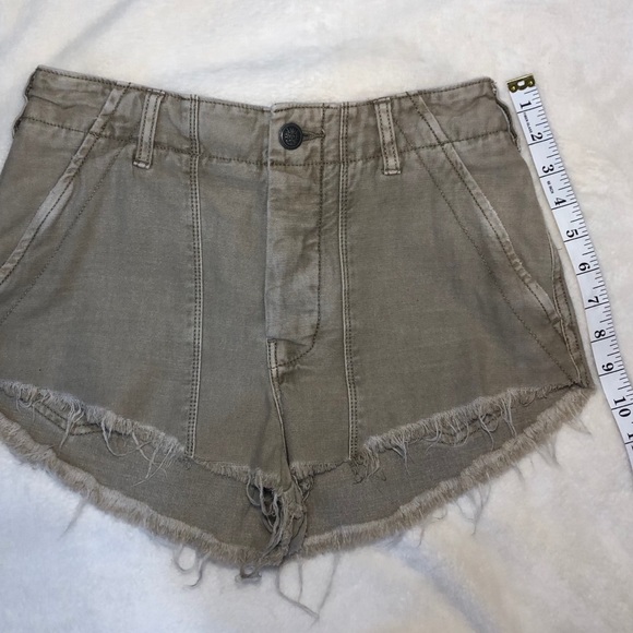 Free People High Rise Button Front Cut off Shorts - Picture 3 of 8